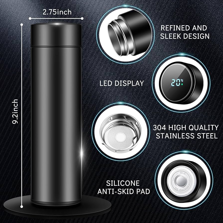 Smart Stainless Steel Thermos Bottle with LCD Temperature Display